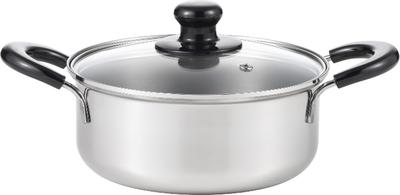 Cook Look Neo Индукционная готовка Нержавеющая сталь со стеклом Прочная SJ4005, Совместимая, 20 см, 2,7 л, Крышка, Устойчивая к ржавчине,