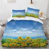 Пододеяльник с изображением голубого неба и белых облаков из микрофибры с изображением природных пейзажей и цветов, комплект постельного белья с изображением животных и птиц, покрывало для декора спальни