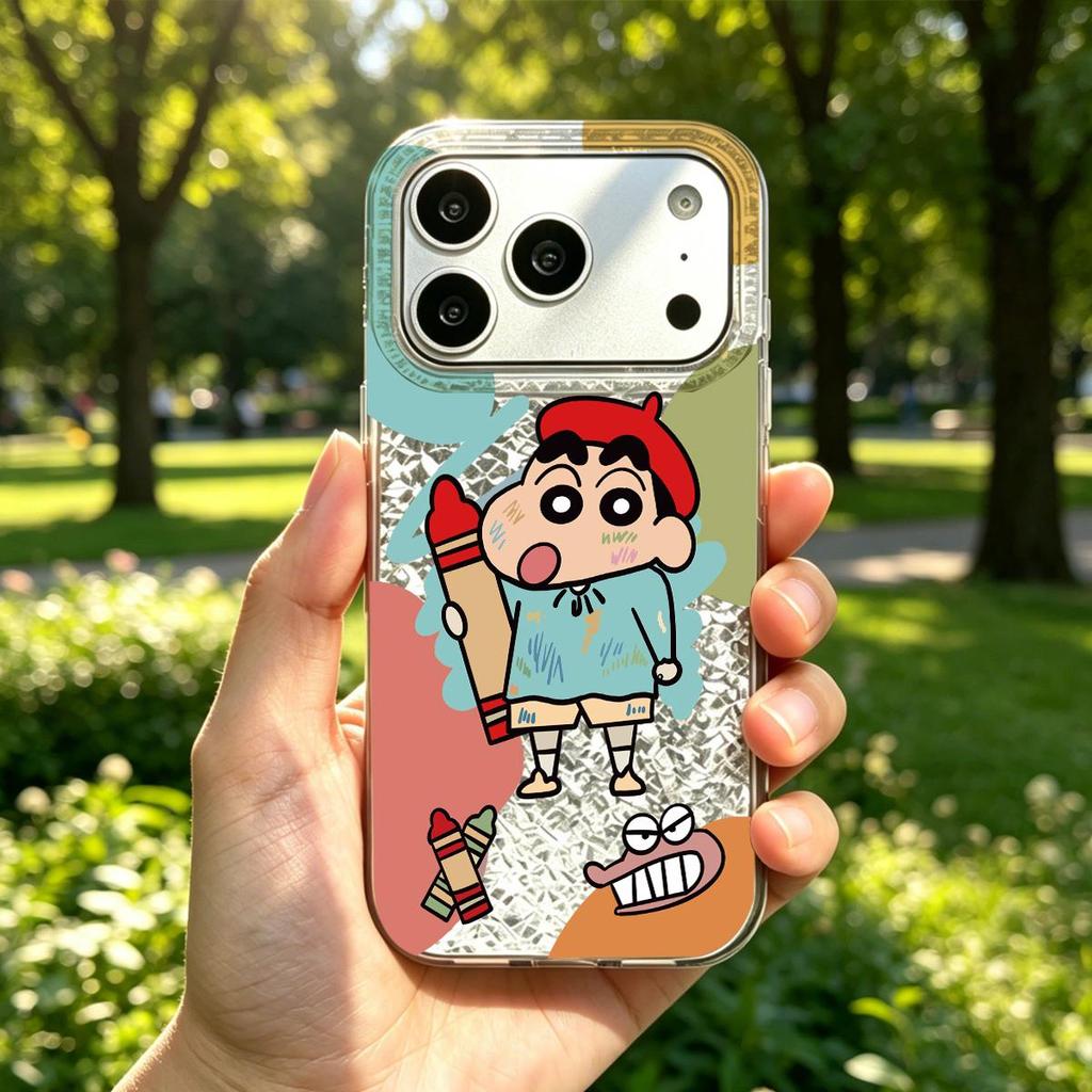 Чехол для iPhone 18 Pro Max 16 Plus 15 17 Pro 14 XS Max 12 13 XR Air 11 Синтян и Карандаш Блестящий Хрустящий Фольга Акрил ТПУ Чехол для Телефона
