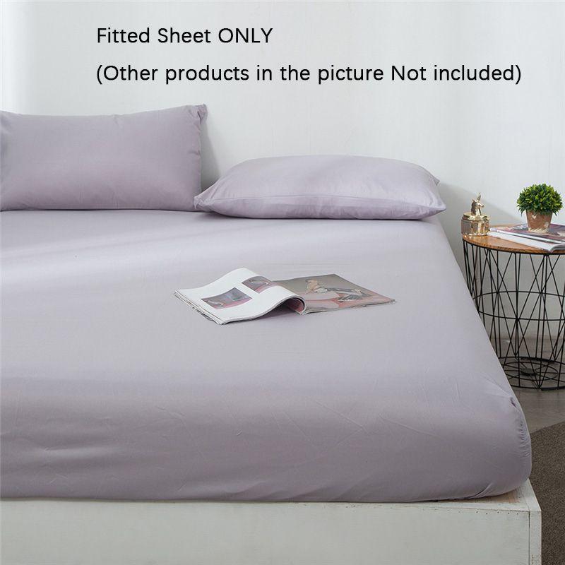 Комплект глубокой простыни на резинке 15/25 см и наволочки с очаровательным однотонным дизайном