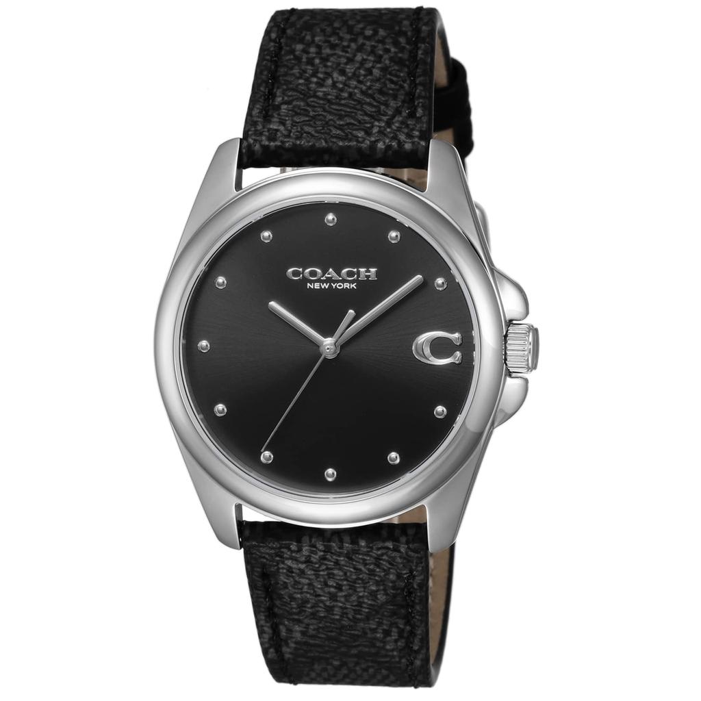Часы GREYSON с черным циферблатом из нержавеющей стали и кожи, кварцевые, 36 мм, часы 14504112 [Coach] женские [Товар]