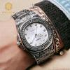Весна 2025 Новые Мужские Роскошные Деловые Наручные часы из нержавеющей стали Винтажные Часы с кварцевым механизмом с резными узорами для мужчин Relogio
