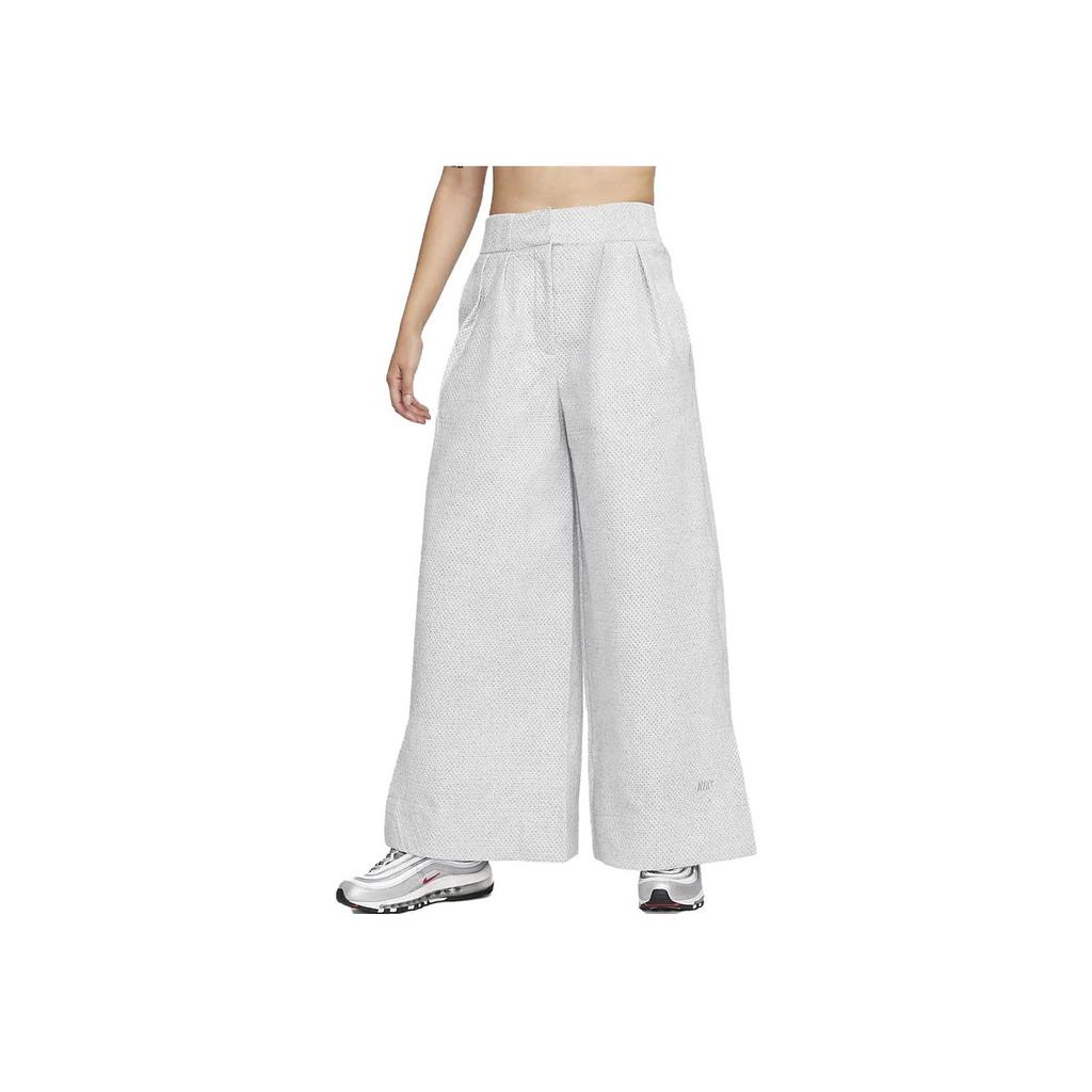 Nike Однотонные повседневные брюки с эластичной резинкой на талии, широкие брюки, женские, белые FB8362-084