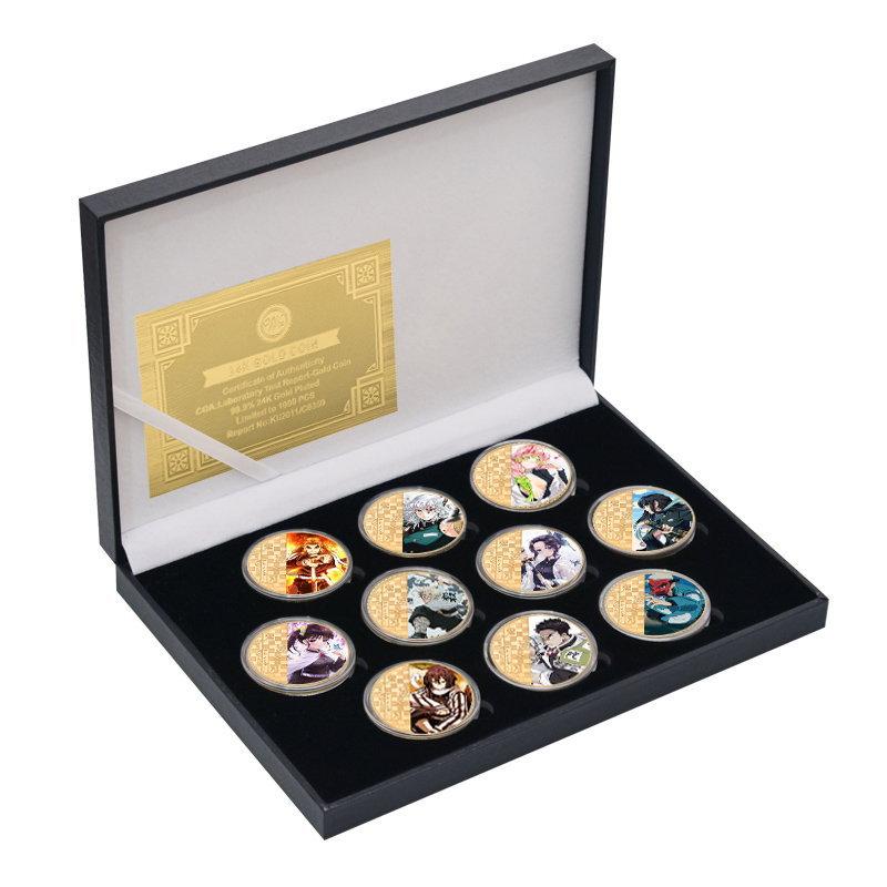 Commemorative coins, copper coins, anime related coins, gold-plated die cast metal coins, handicrafts