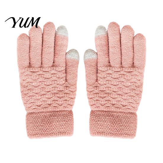 Warm Knitted Gloves for Cycling 1 Pair Winter Fleece Lined Women Men, Cold Double Layer Heat Storage Weather Thermal Gloves, Thickened Knit