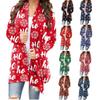 Christmas Print Women's Cardigan for 2021 Autumn/Winter - European and American Style; Long-Sleeved Casual Wear.