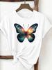 (Asian Size) Print Tee Feather Trend Style 90s Top Women Woman Fashion Clothing T Shirt  Female Short Sleeve Graphic T-shirts