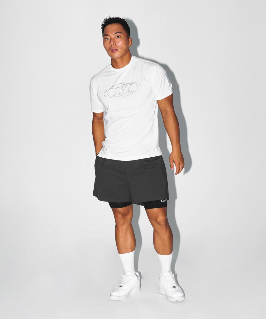 BORN TO WIN Brn Outband 2 In 1 Squat Shorts [Charcoal]