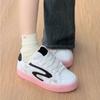 New Berry Powder Campus Style Letter Bottom Bread Shoes Women's Ins Niche Versatile Board Shoes Cute Suction Casual Shoes