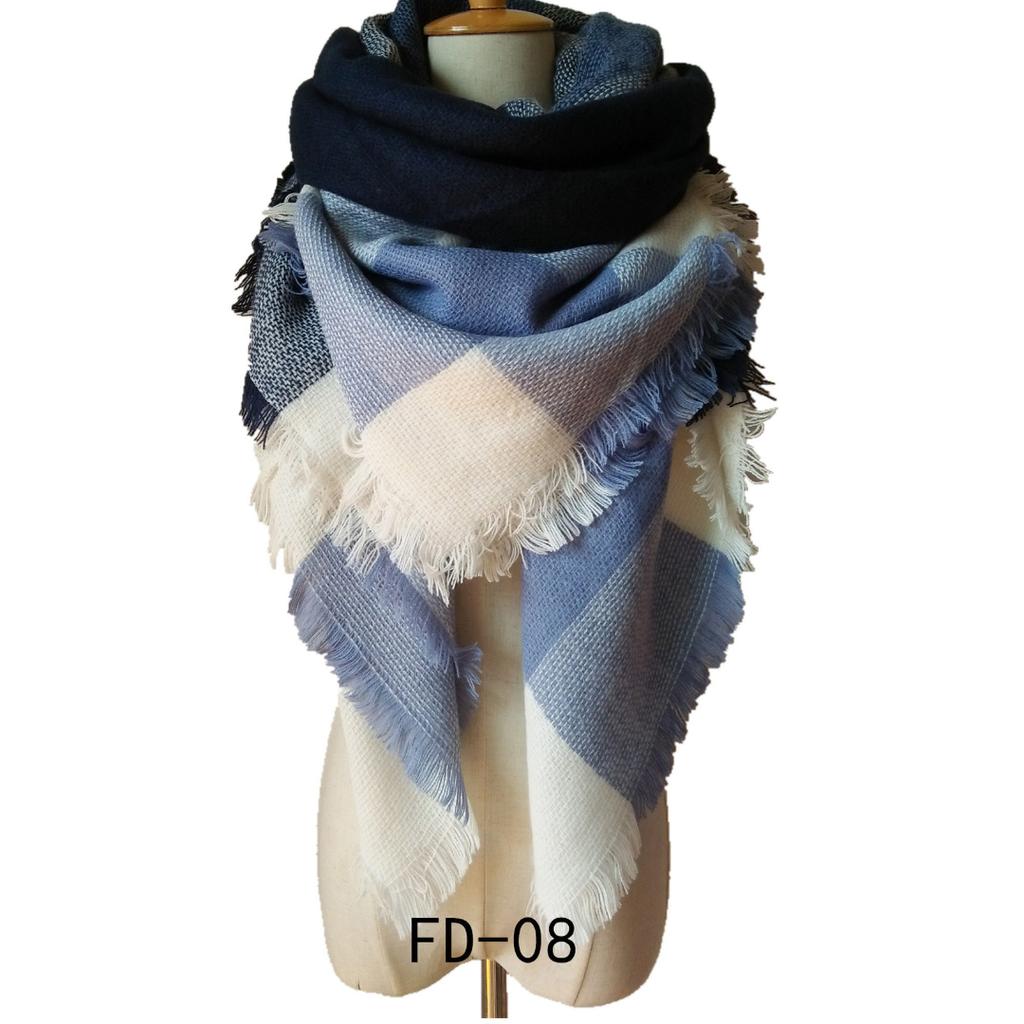 Autumn and Winter Faux Cashmere Black and White Double-sided Large Plaid Square Scarf Scarf Ladies Shawl