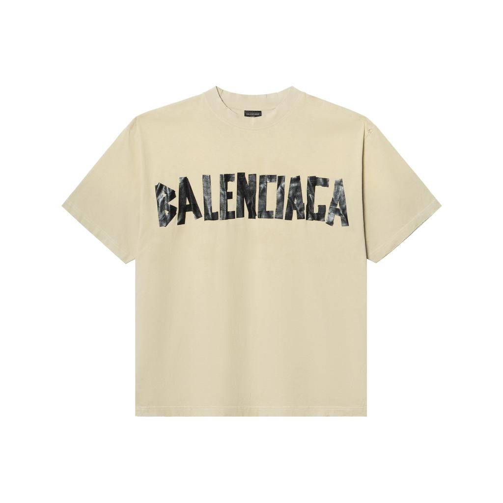 Balenciaga Хлопковая футболка с принтом в виде ленты 764235TSVK19501