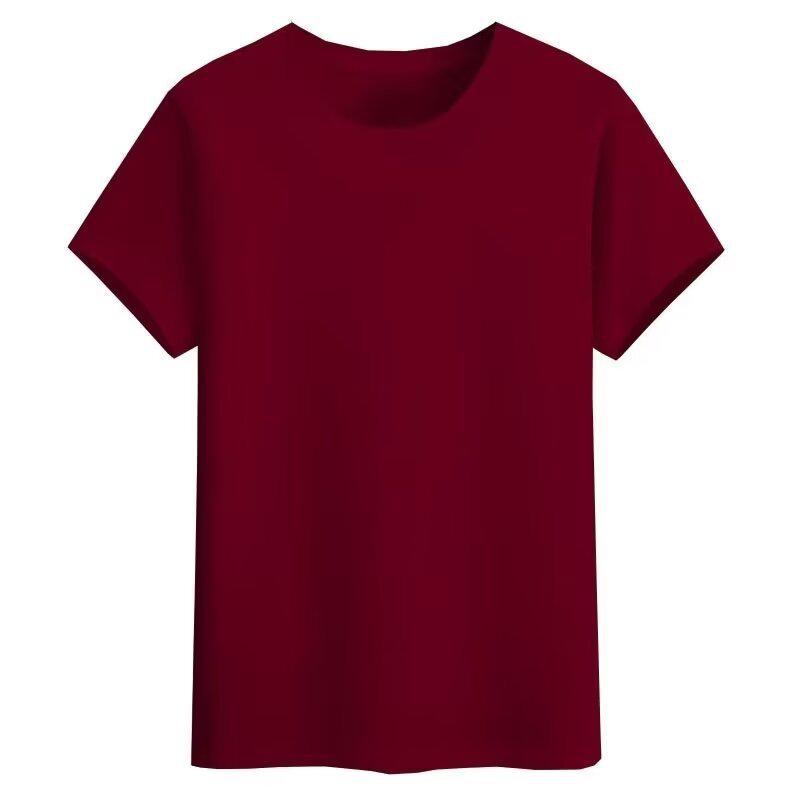 Мужская летняя дышащая однотонная футболка с круглым вырезом, облегающая, повседневная