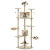 VidaXL Arbre à chat avec griffoirs en sisal 203 cm Beige et Blanc