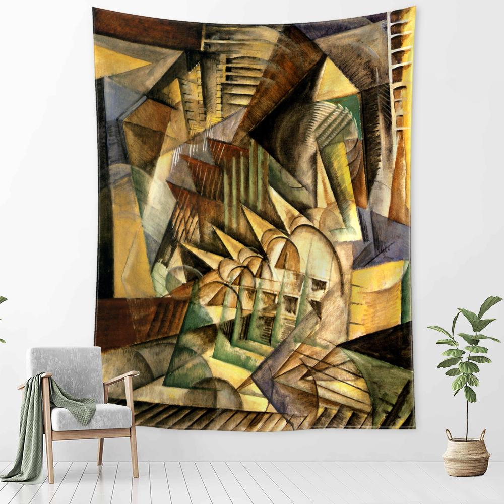 Мона Лиза Граффити Гобелен Настенный Богемный Пляжный Коврик Полиэстер Одеяло Спальня Художник Домашний Декор