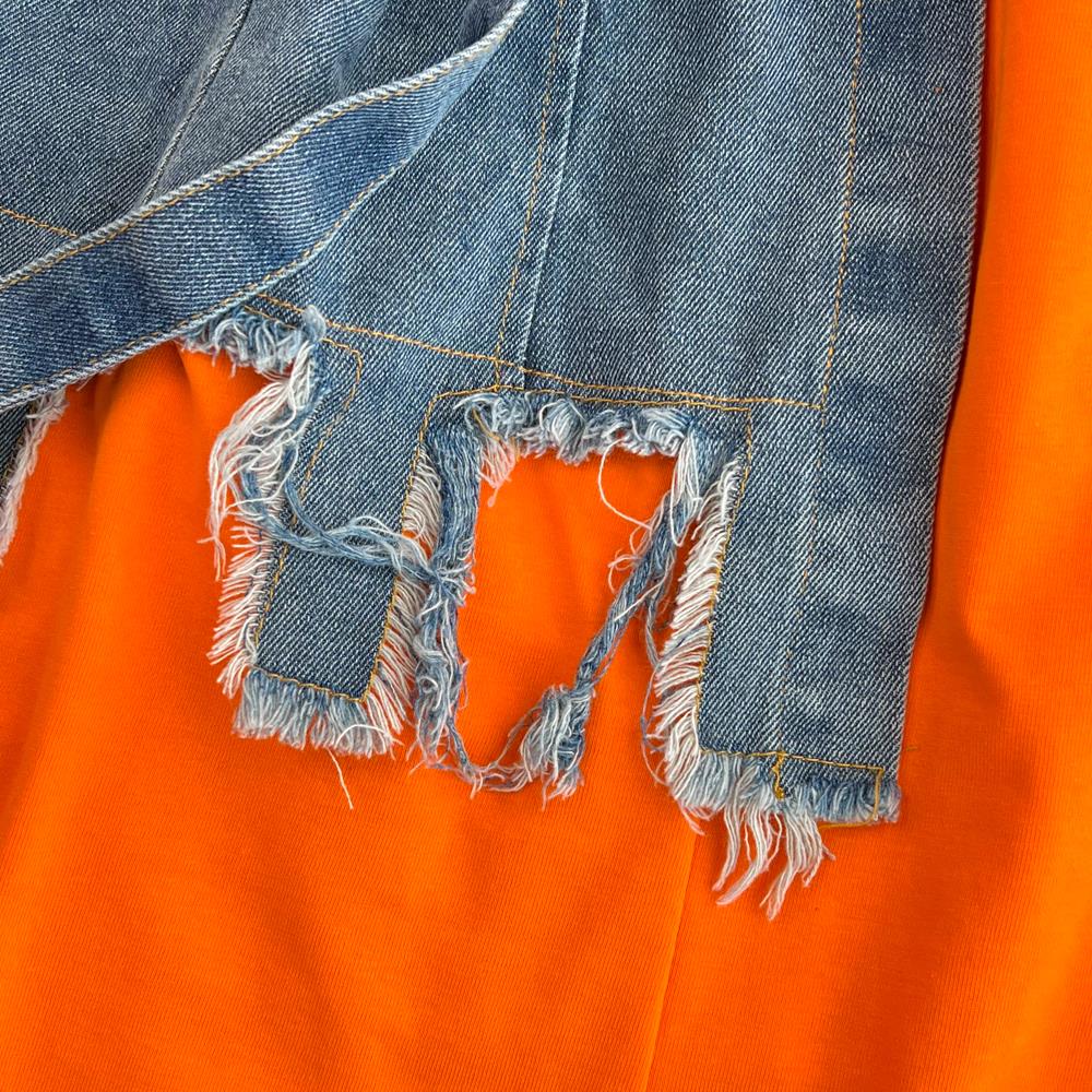 Элегантные летние женские лоскутные джинсовые рубашки, винтажные повседневные тонкие блузки, топы с поясом, женский модный пуловер, одежда, новинка