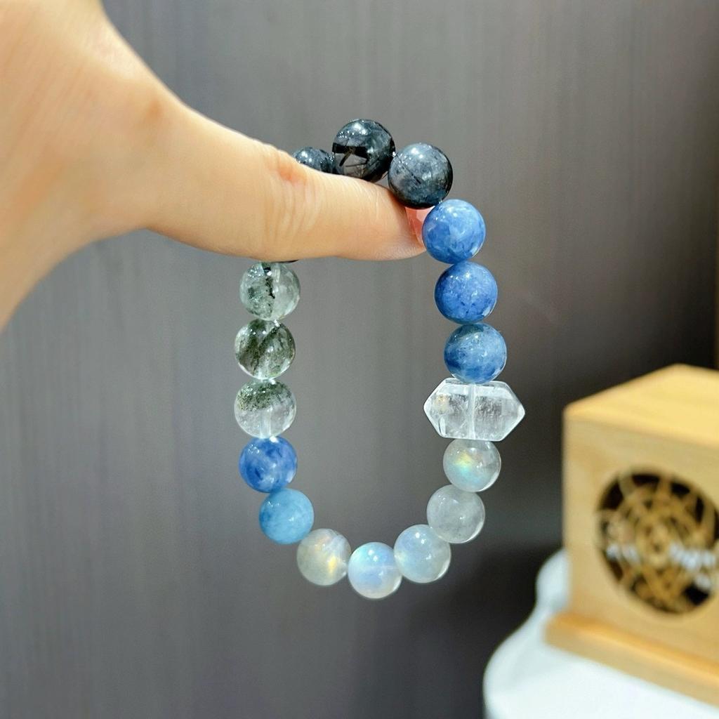 Natural Crystal Multi-Gem Bracelet Blue Series Aquamarine and Blue Crystal Energy Unisex Bracelet Business Gifts