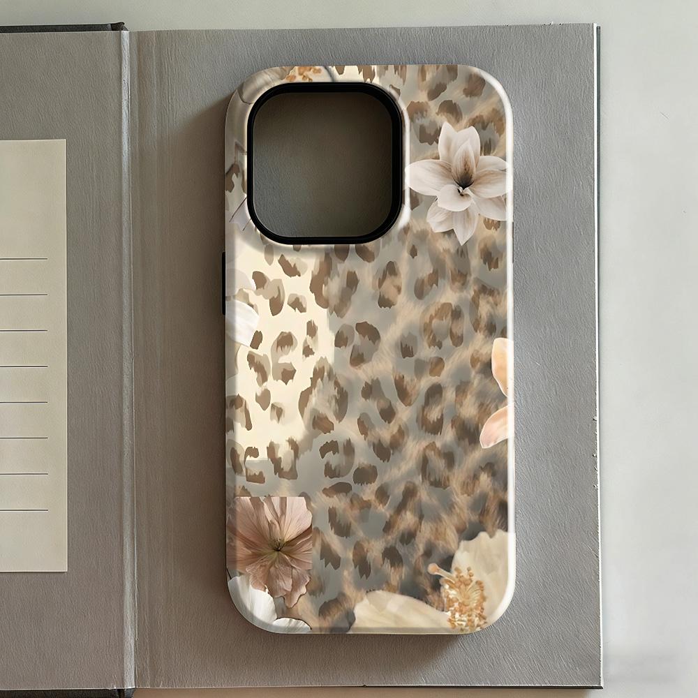 Clmj Leopard Pattern Phone Case for iPhone 17 16e 16 15 14 13 12 11 X XS XR 7 8 Air Pro Max Plus Luxury Double-layer Back Cover