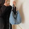 Large Capacity Denim Messenger Bag Women's Vintage Shoulder Bag Crossbody Bag