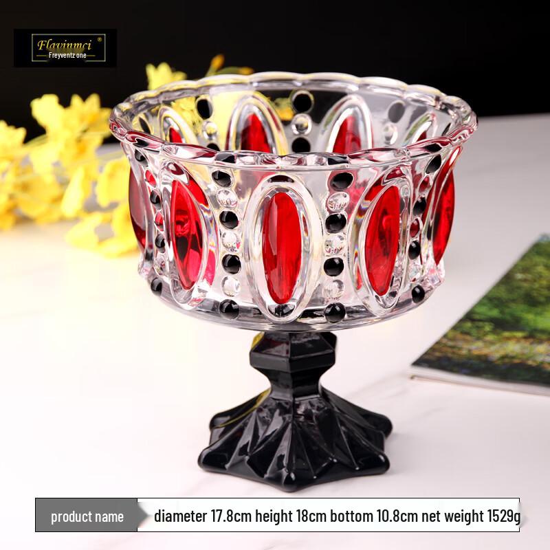 Ручная роспись Flavinmci Красная стеклянная фруктовница