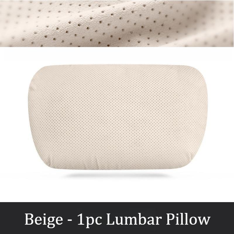 Дышащая замша для подголовника и поясничной поддержки автомобильного сиденья, регулируемая высота, премиальная ткань для комфорта и снятия стресса