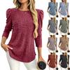 Женская модная однотонная футболка с длинным рукавом, круглым вырезом, свободного кроя, повседневный пуловер
