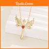 Wings Cross Angel Alloy Necklace Pendant Geometric Jewelry Fashion Gift Women
