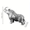 Миниатюрная латунная скульптура носорога, дзен-декор для рабочего стола, украшение для автомобиля, микро-ландшафт, дзен-сад, подарок, брелок, аксессуары