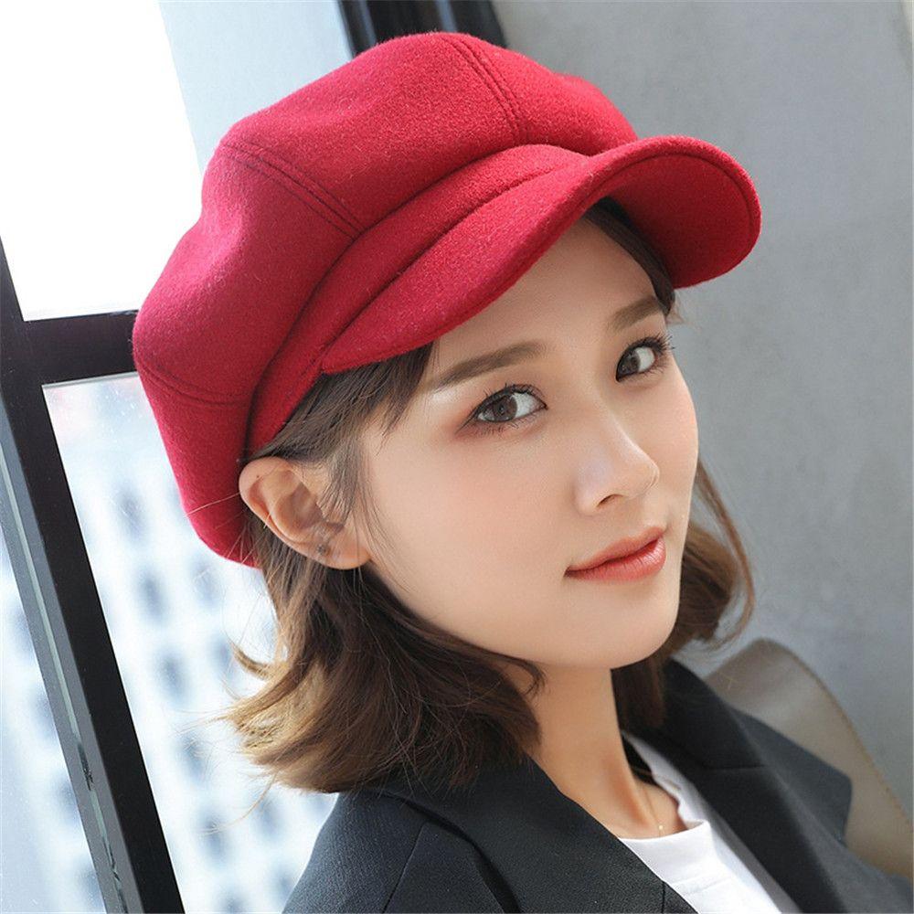Fashion Autmn Winter Baker Boy Hats Warm Hats Newsboy Cap Painter Cap Beret Hat Fedora Wool Caps