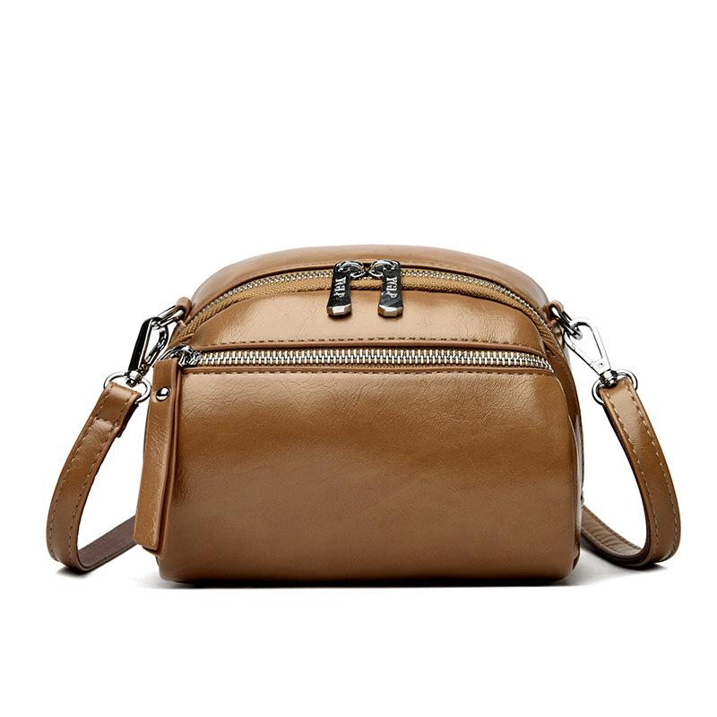 Весенняя мягкая кожаная городская трендовая простая сумка на одно плечо с большой вместимостью