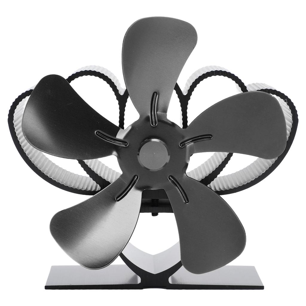 Тепловой вентилятор для печи из алюминиевого сплава с низким уровнем шума, устойчивый вентилятор для дровяной печи для камина, золото