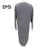Women Fall Winter Dress Irregular Split Hem Knitted Loose Soft Thick Warm Long Sleeve Solid Color Mid Length Sweater Dress