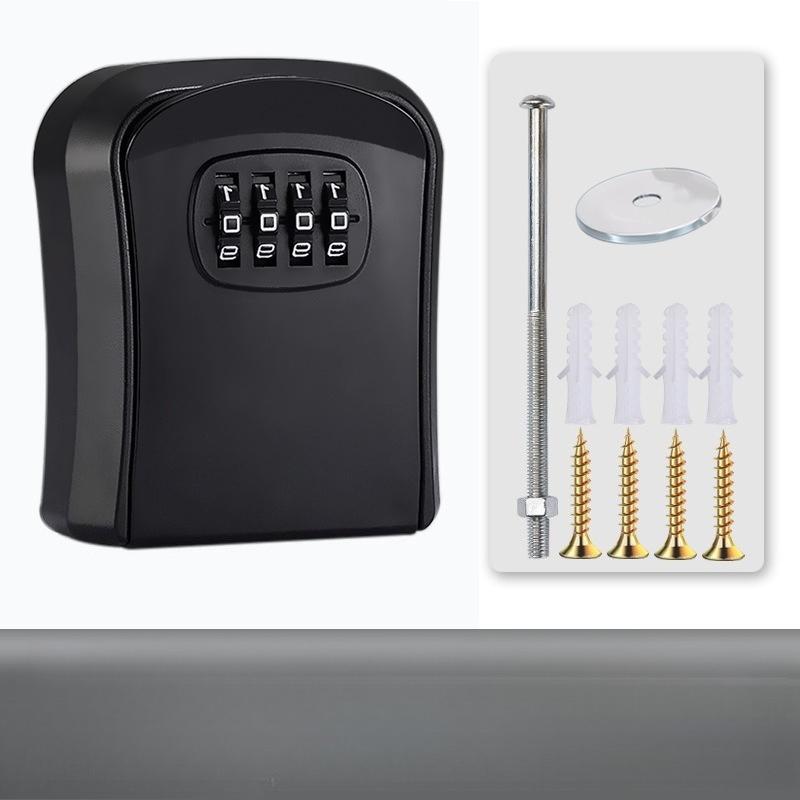 Metal Password Key Box Wall Mounted 4 Digits Password Key Storage Lock Box Durable Waterproof Anti Theft Safe Lock Keybox