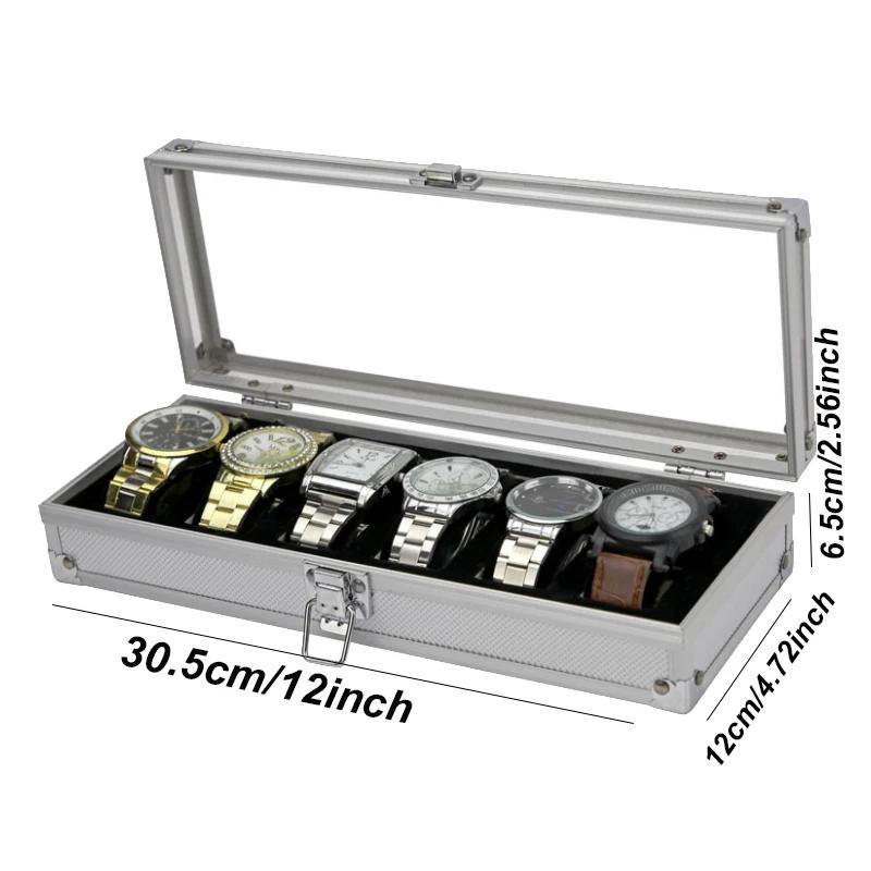 DELESYS Sales Promotion 6/12/24 Positions Aluminum Alloy Watch Storage Case Solid Shatter-Resistant Metallic Aluminium Watch Box