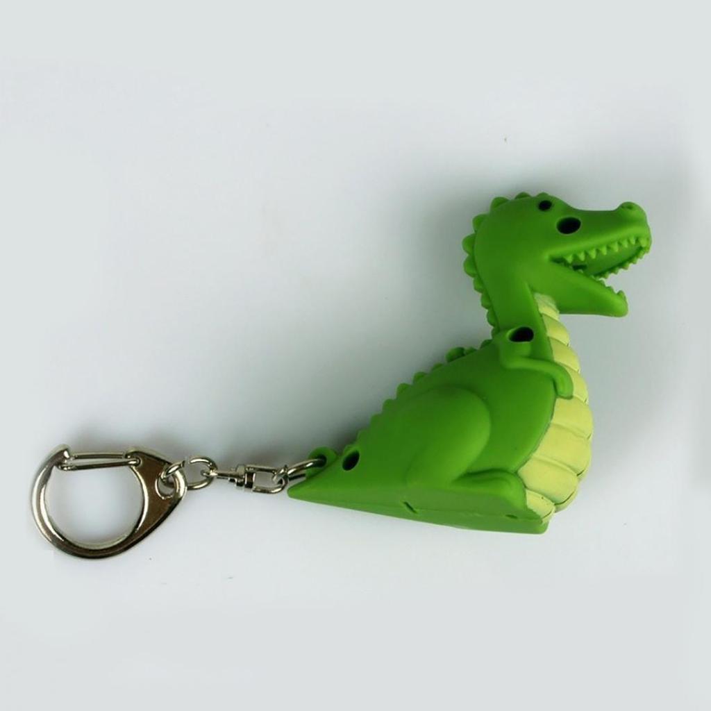 Creative LED Light Sound Cute Dinosaur Keychain Pendant Decor Key Ring Ornament