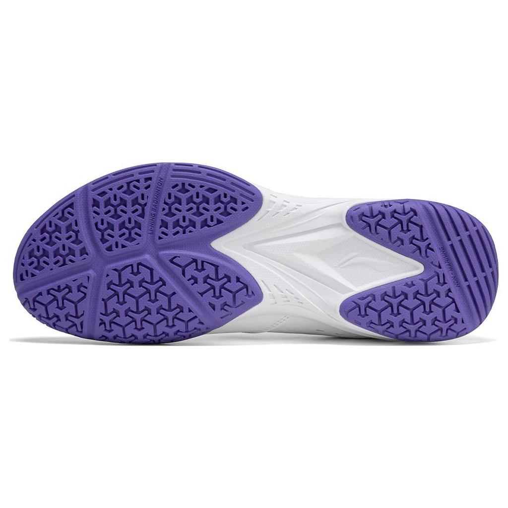 Li Ning Ace V Коллекция Амортизация Скольжение Устойчивость к истиранию Низкие Бадминтонные Кроссовки Унисекс Белый Фиолетовый AYTT001-4