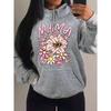 Мама Люблю Тебя Толстовки с Красивым Цветочным Узором Женская Повседневная Одежда в Стиле Комиксов Харадзюку Y2K Худи Осенний Флис Женская