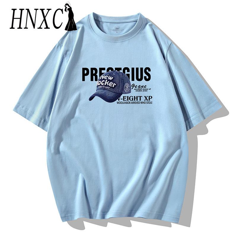 Футболка с коротким рукавом из хлопка HNXC, мужская модная свободная рубашка с коротким рукавом и принтом «Сострадательная рубашка»