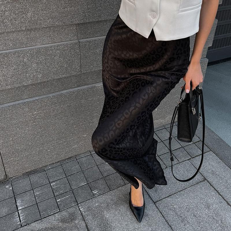 Модные узкие юбки с принтом для женщин, элегантная юбка с высокой талией длиной до щиколотки, повседневная классическая юбка, женская одежда