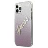 Guess Guhcp12Lpcuglspi Iphone 12 Pro Max6,7 Różowy/Pink Twarde Etui Brokatowy Gradientowy Skrypt
