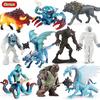 Oenux Original Savage Dinosaurs Myth Dragon Animals Model Fire Bull Octopus Monster Crab Action Figures Kids Collection Toy Gift