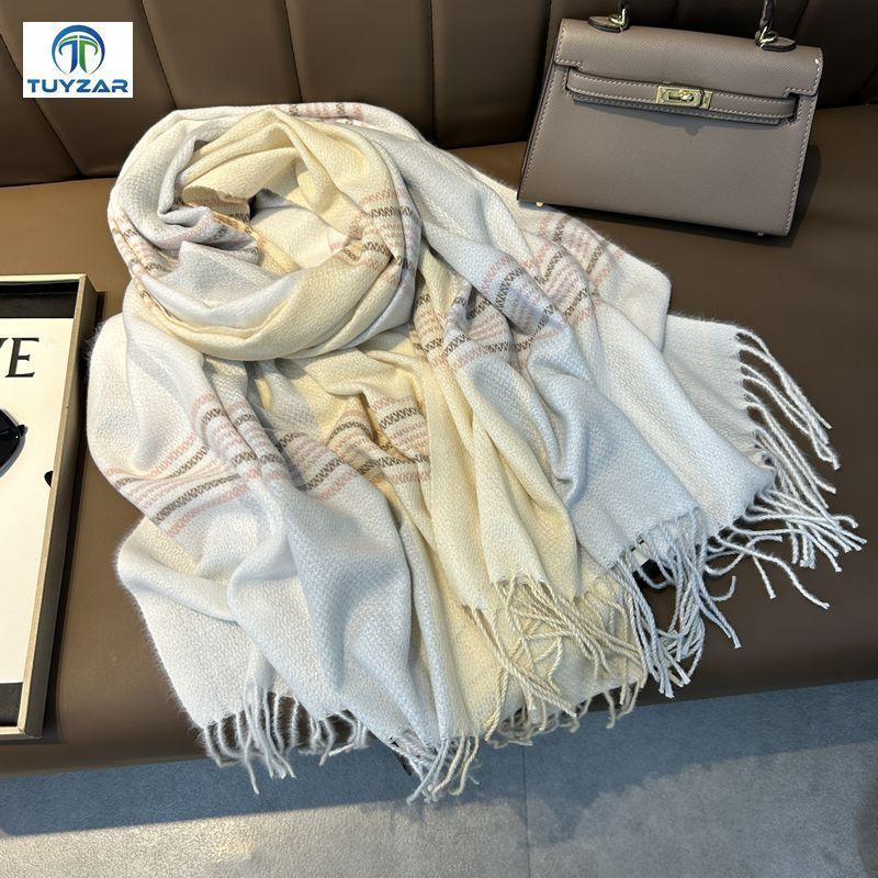 2024 Autumn And Winter New Thickened And Extended Cashmere Scarf Versatile Women'S Warm Neck Protection Scarf Double Sided Scarf Shawl