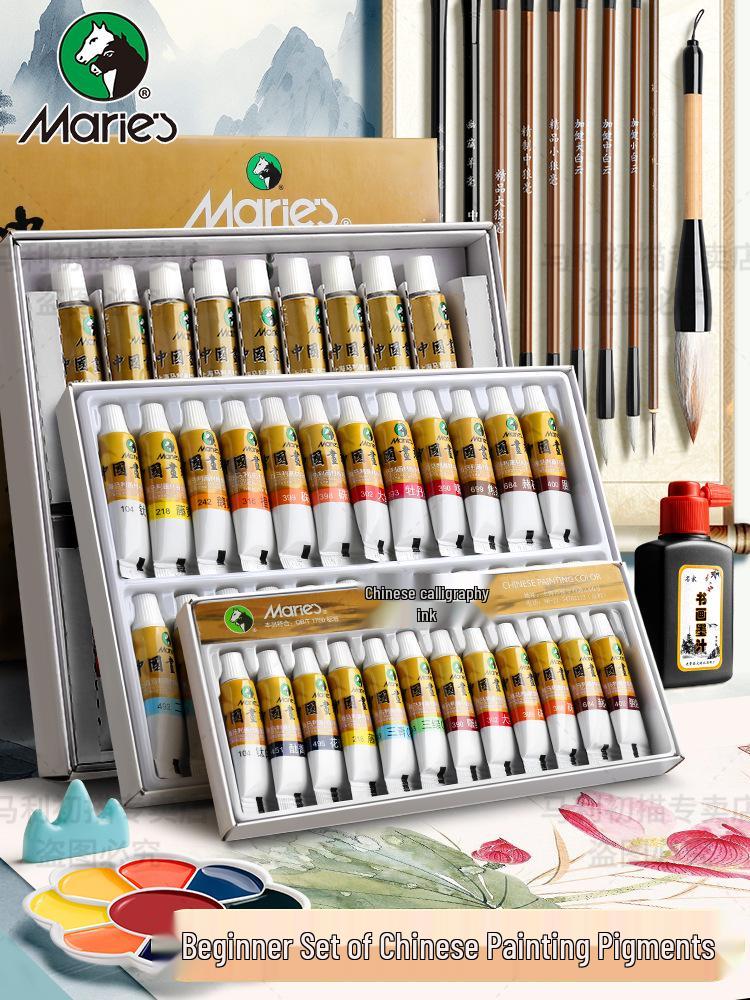 Набор Марии для начинающих из 12 цветов для детской живописи тушью с кистями
