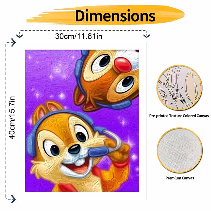 Disney Чип и Дейл цифровой набор для масляной живописи DIY ручная работа украшение для дома подарок
