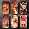 Genshin Impact Кле мягкий чехол для телефона для iPhone 16 16E 17 Air 15 Pro Max 14 Plus 13 Mini 11 12 7 Черный чехол задняя крышка