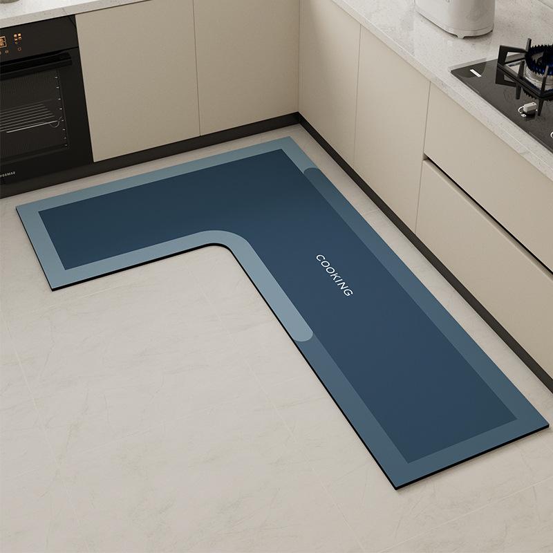 Кухонные коврики L-образной формы премиум-класса: грязеотталкивающая, простая в уходе, впитывающая, быстросохнущая диатомовая грязь для бытового использования.