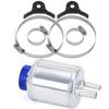 Fuel Cell Power Steering Tank Pump Aluminum Breather Tank FLUID RESERVOIR Tank With Brackets