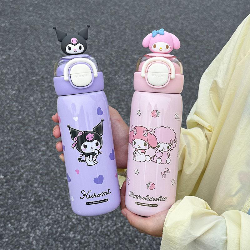 1pc Kuromi Large-Capacity Stainless Steel Insulated Cup - 520ML Portable Water Bottle for Outdoor Sports, Dual-Drinking Lid