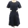 Made In Italy Short Sleeve Denim Mini Dress 40 Indigo Women Used