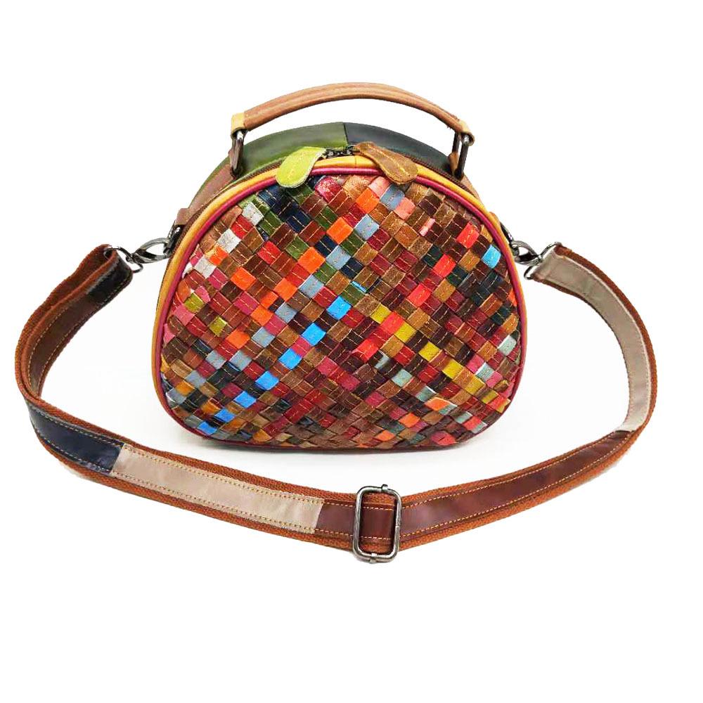 Универсальная цветная кожаная сумка через плечо, сумка ручной работы в стиле ретро