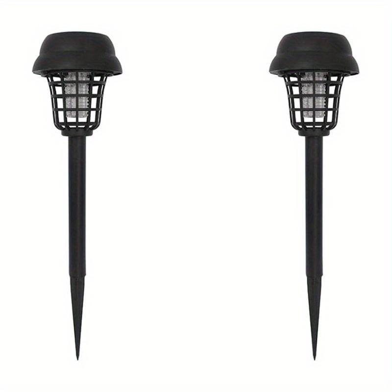 2 шт., солнечная лампа-убийца комаров, садовая ловушка для мух, дворовая ловушка для комаров, убивающая насекомых электрическим током, отпугивающая комаров лампа